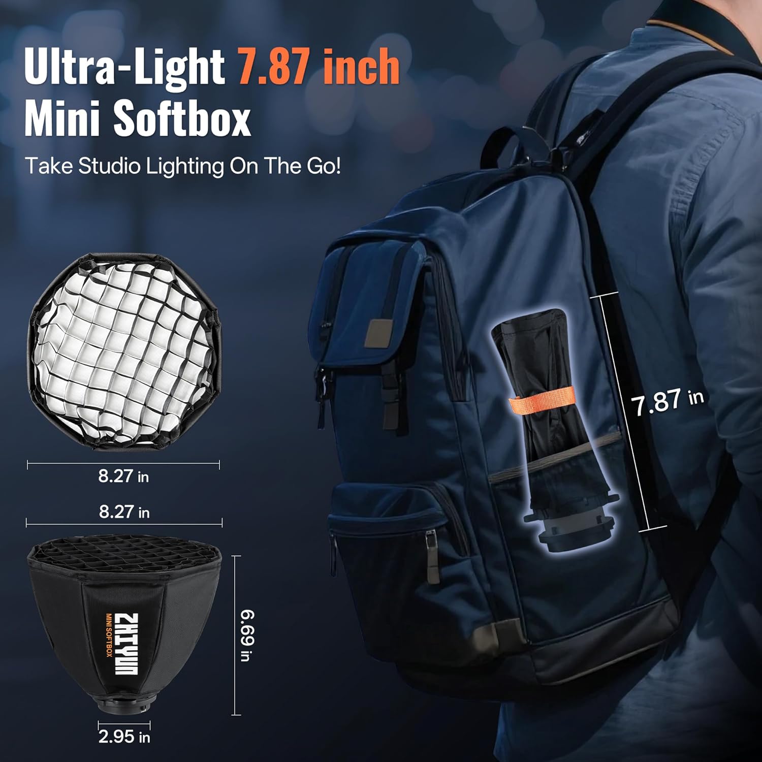 Detalle 2 de ZHIYUN Mini Softbox per luce video con ZY Mount 🎥
