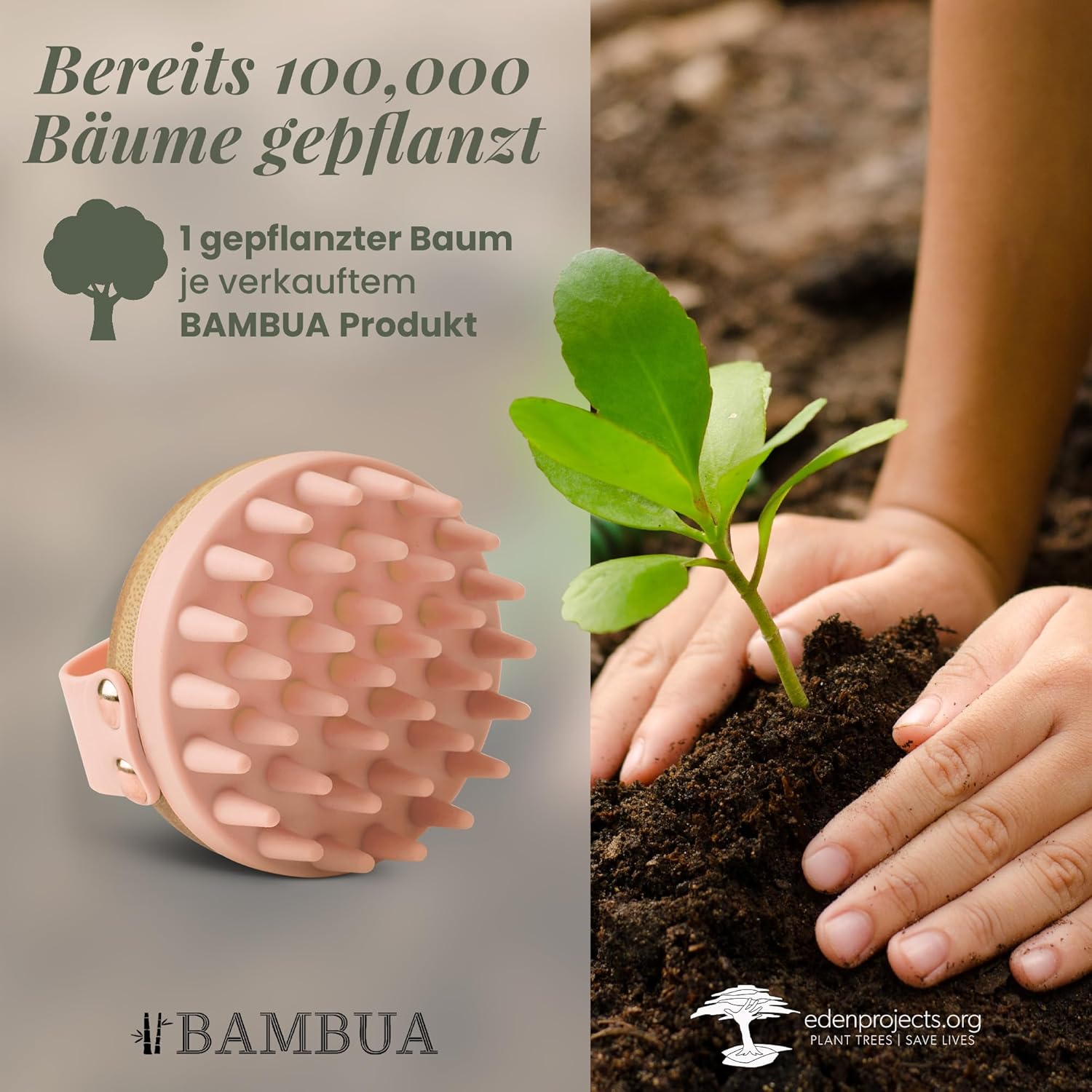 Thumbnail 5 de BAMBUA Kopfhaut Massagebürste mit Anti-Schuppen Effekt – Scalp-Massager inkl. Fingermassagering und E-Book „Gesunde Kopfhaut“ (Rosa)