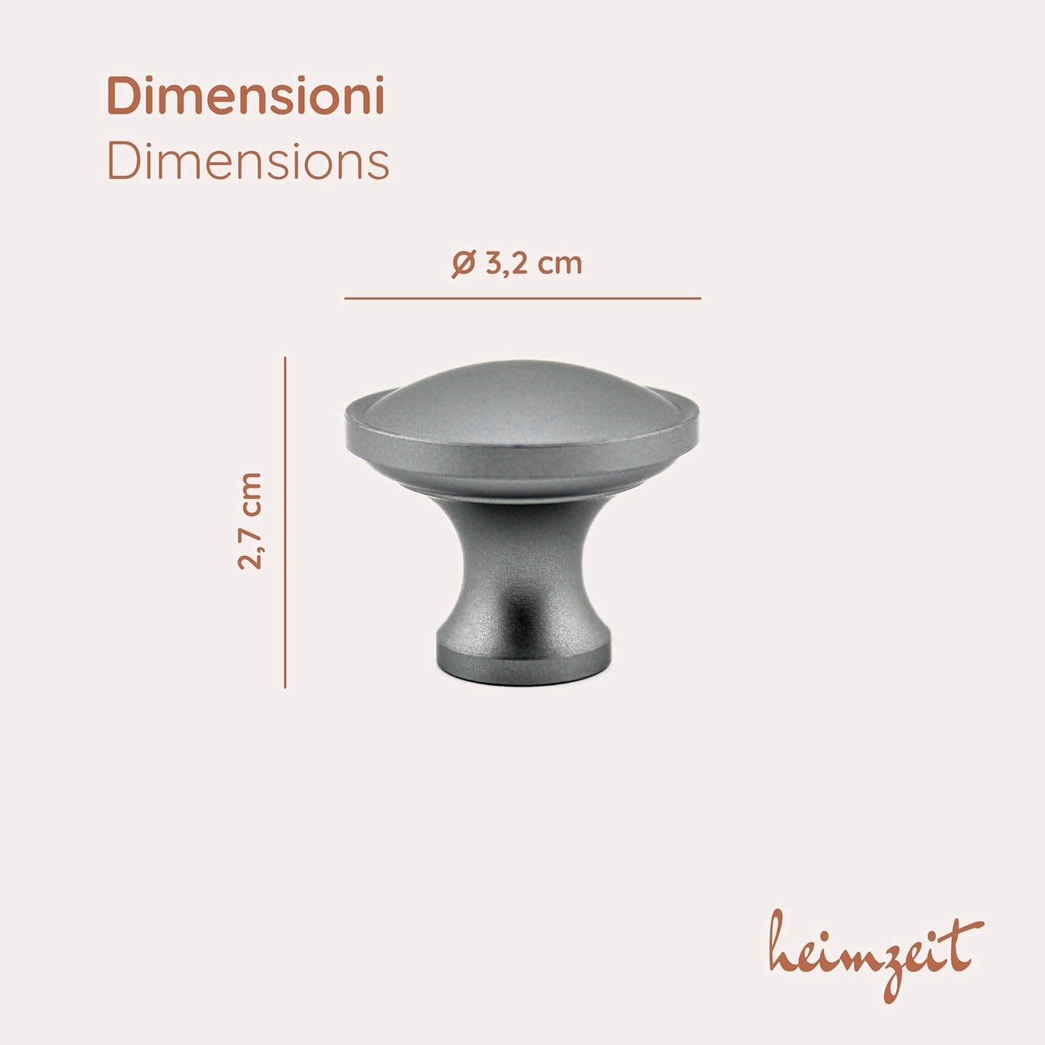 Detalle 2 de heimzeit Pomelli Armadio Nova in alluminio (8 pezzi, grande rotondo) grigio