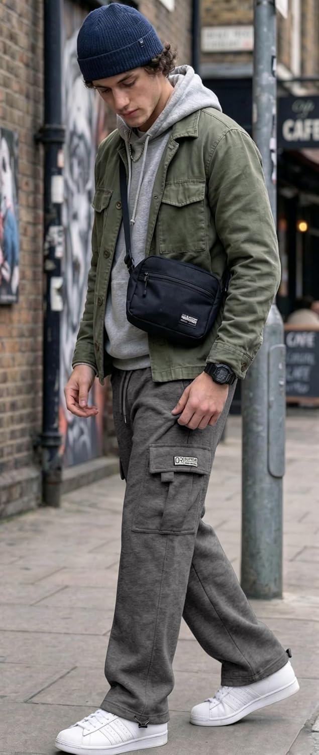 Thumbnail 4 de HUNGSON Mens Cargo Sweatpants: Comfortable Casual Meets Rugged Utility