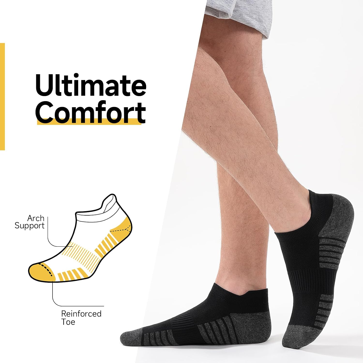 Detalle de Alaplus Running socks, 6 pairs cushioned
