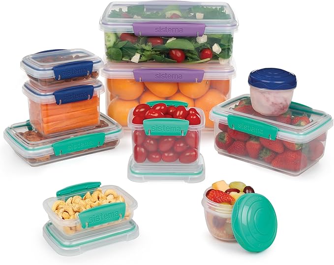 Detalle de Sistema de Recipientes Herméticos Apilables 20 pzas 🍱