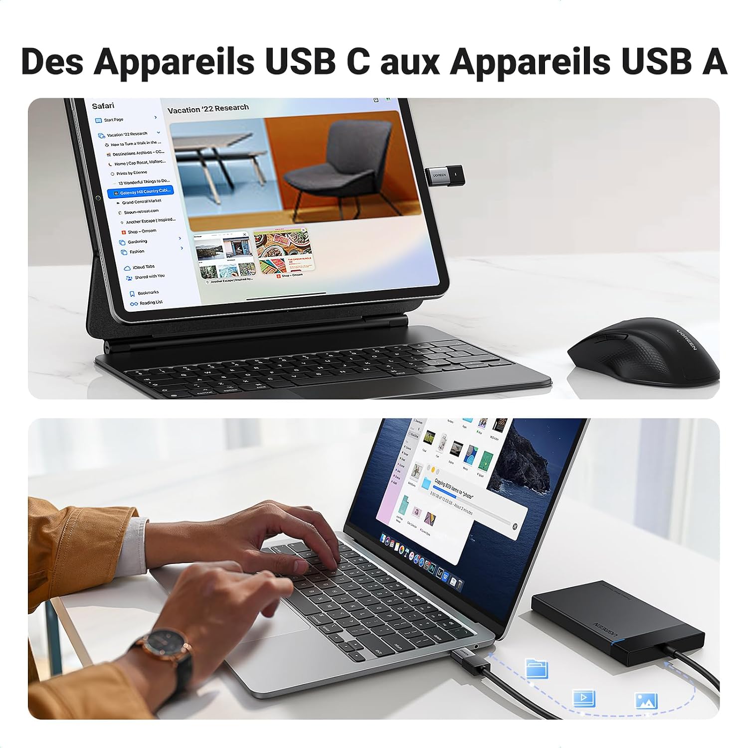 Detalle de UGREEN Adaptateur USB C vers USB A 10Gbps 🔌