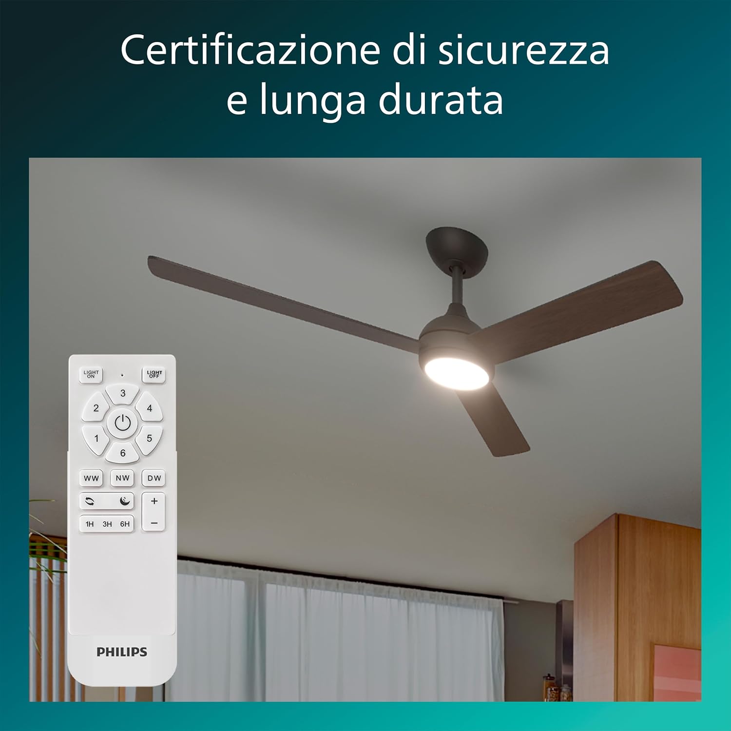 Thumbnail 6 de Philips Civx Fixed blade Fan 132 cm 52” con LED e 6 velocità (35W+24W) DarkWood/Black