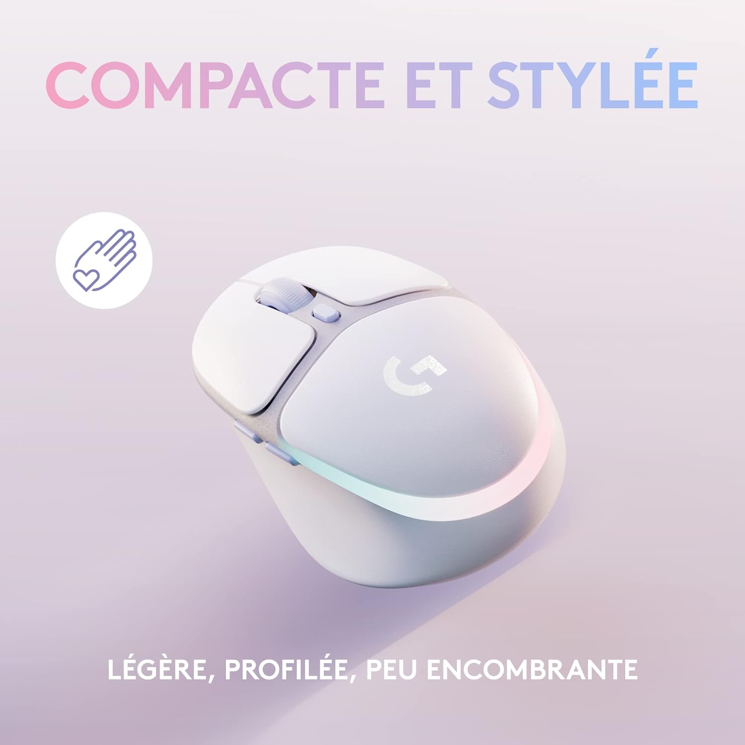 Thumbnail 1 de Logitech G G705 Souris gamer sans fil compacte LIGHTSPEED et Bluetooth, éclairage RVB LIGHTSYNC personnalisable (blanc)