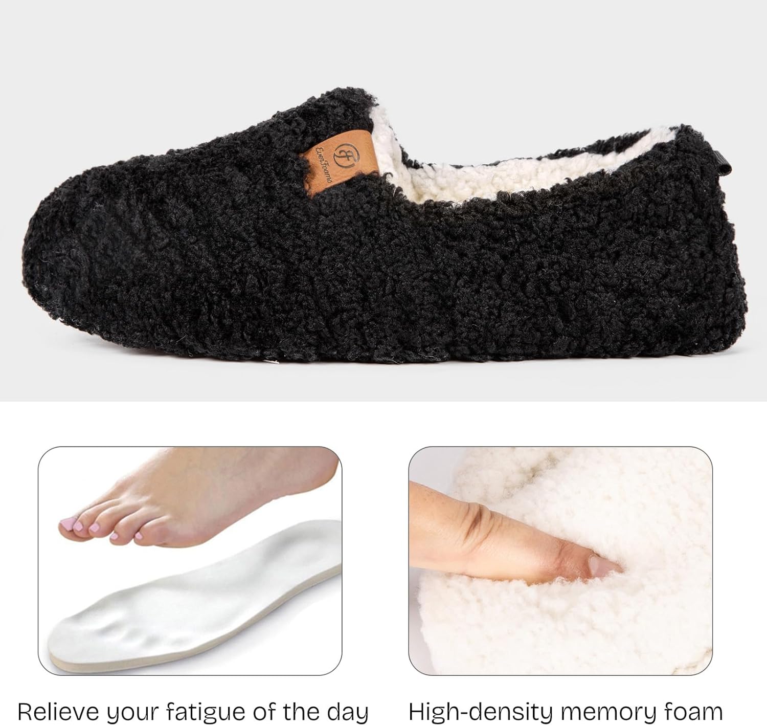 Detalle 2 de EverFoams Women’s Soft Curly Slippers Memory Foam