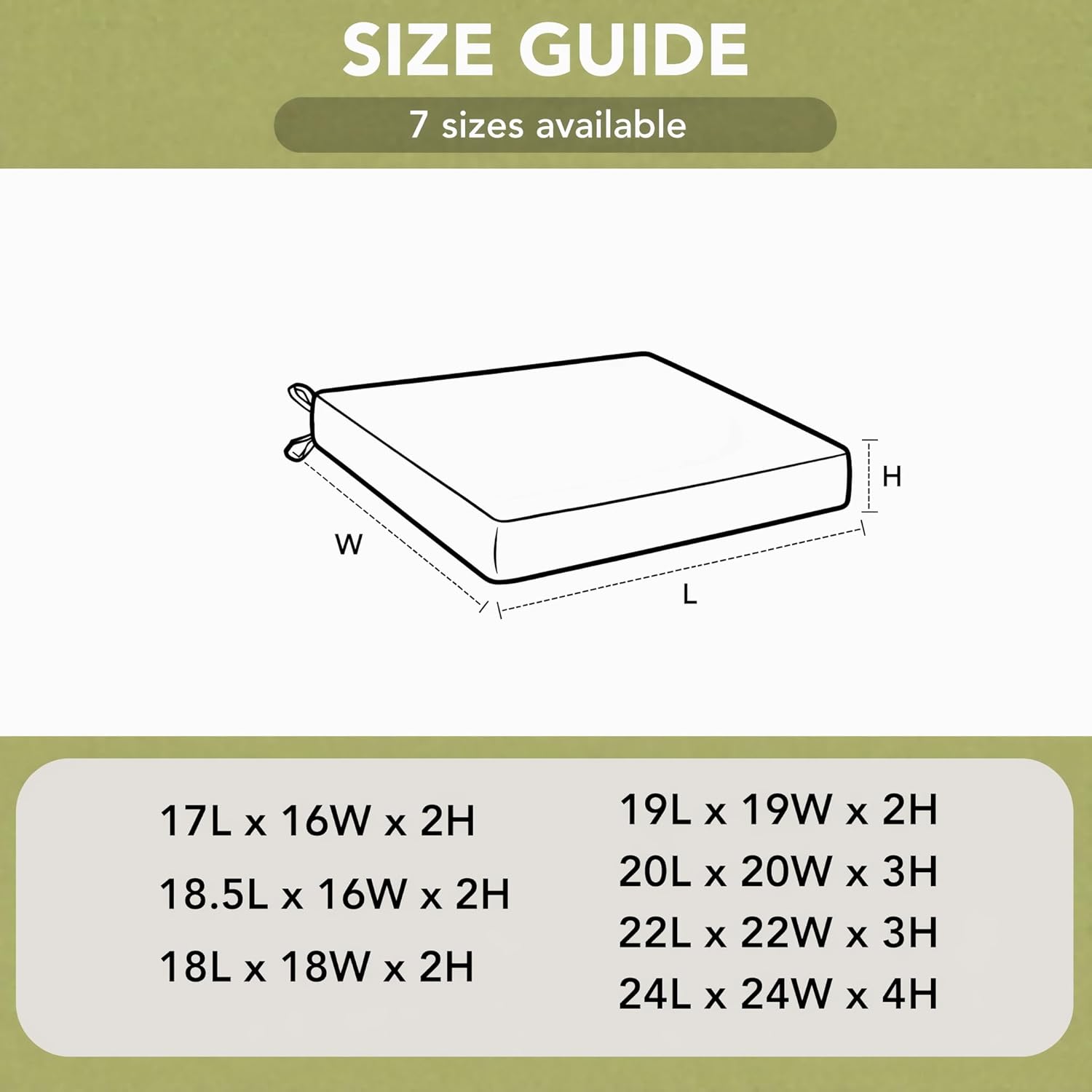 Thumbnail 6 de Fitfree Outdoor Chair Cushions: 19 x 19 inch, Water-Resistant & Fade-Resistant, Set of 6
