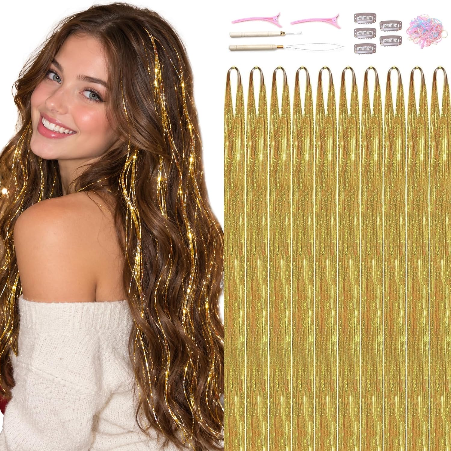 Detalle de Siphis Hair Tinsel Kit, 48-Inch