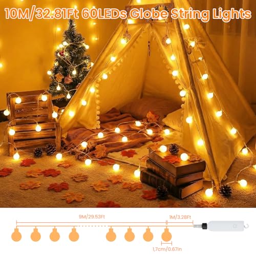 Thumbnail 3 de Giliwosy Fairy Lights Rechargeable Battery Operated, 10M/60 LEDs with 1200mAh Battery