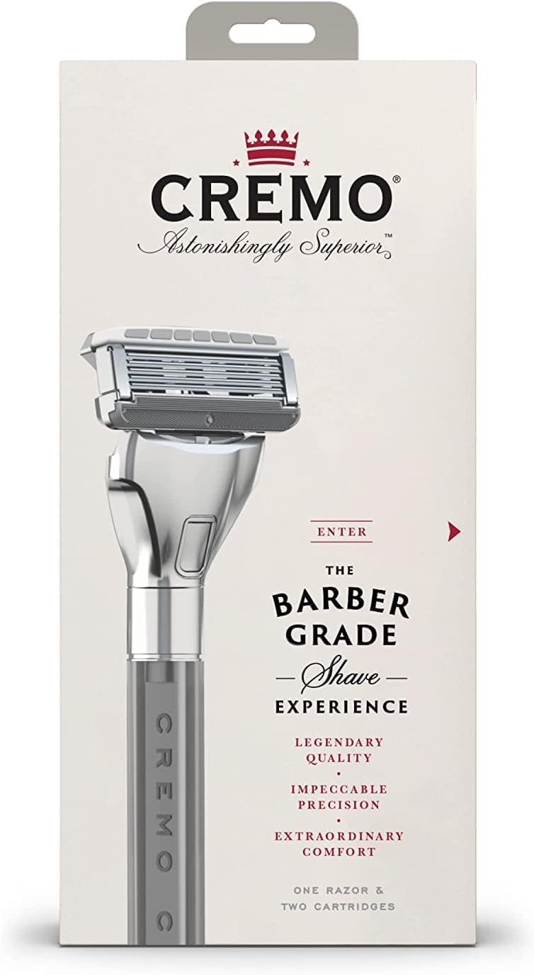 Detalle de Cremo Barber Grade Razor for Men with Tortoise Shell Handle – Includes Extra Refills