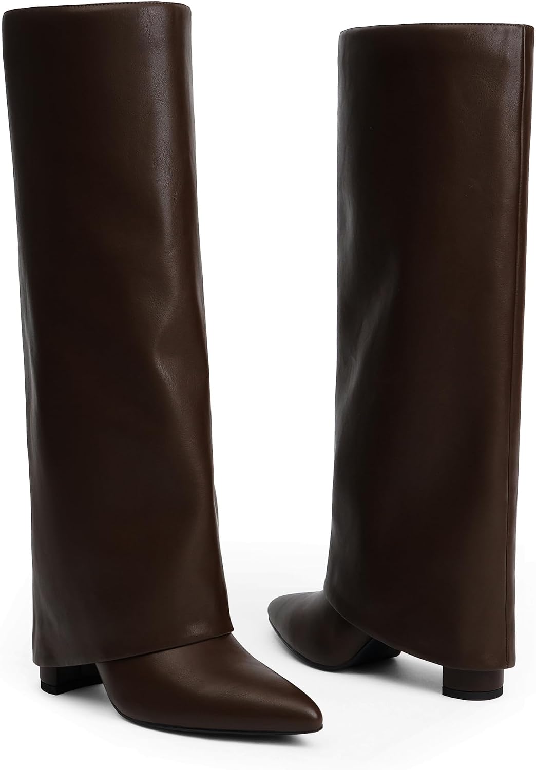 Thumbnail 4 de Modatope Fold Over Knee High Boots Chunky Heels