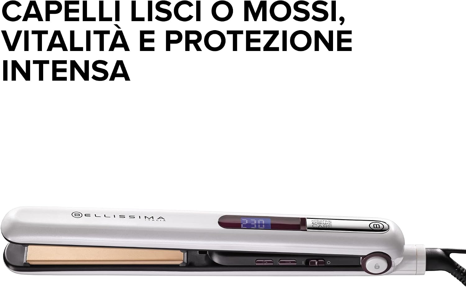 Detalle de Bellissima Imetec Creativity B9 400: piastra per capelli lisci o mossi con rivestimento ceramica e cheratina