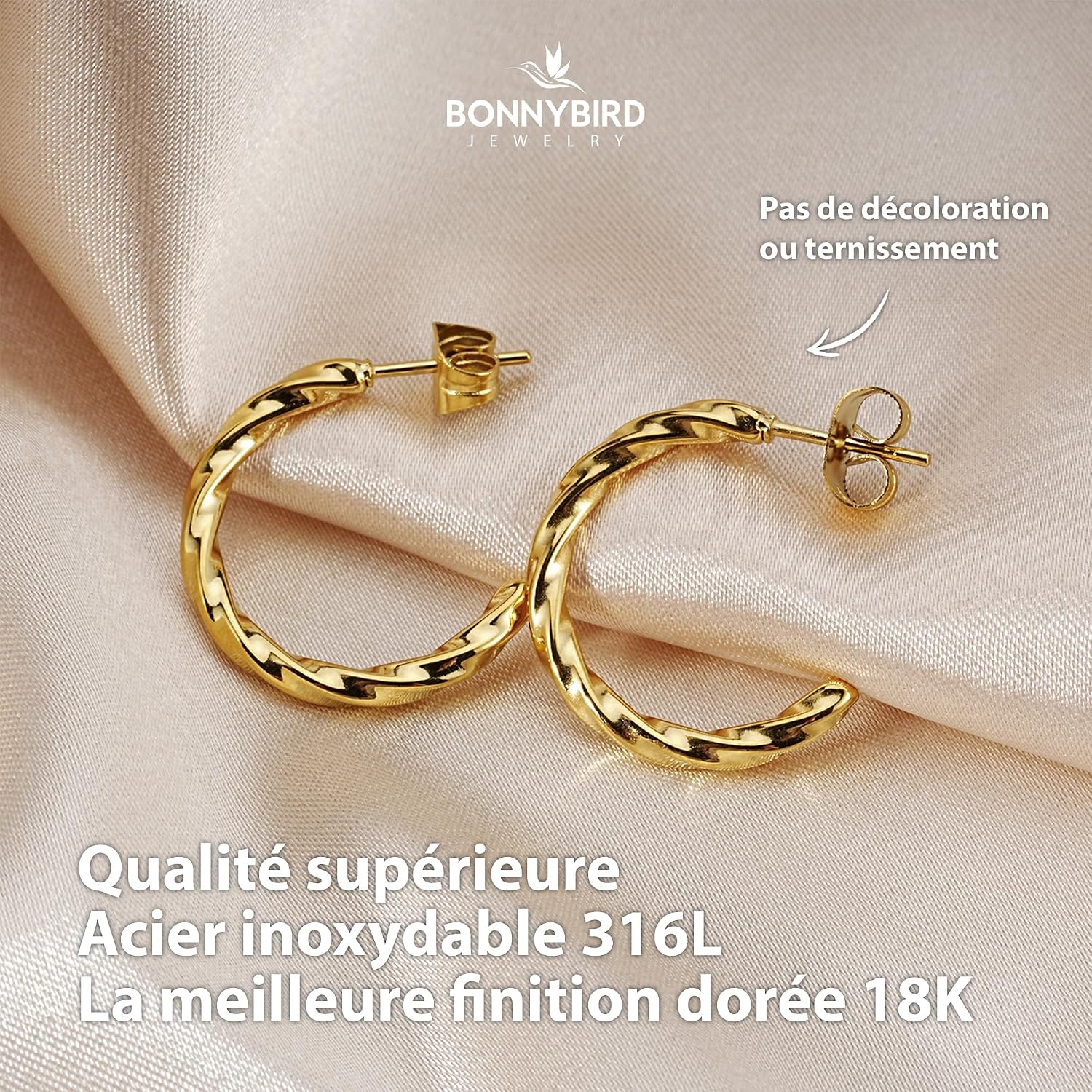 Detalle 2 de BONNYBIRD BonnyClassic boucles d'oreilles 316L