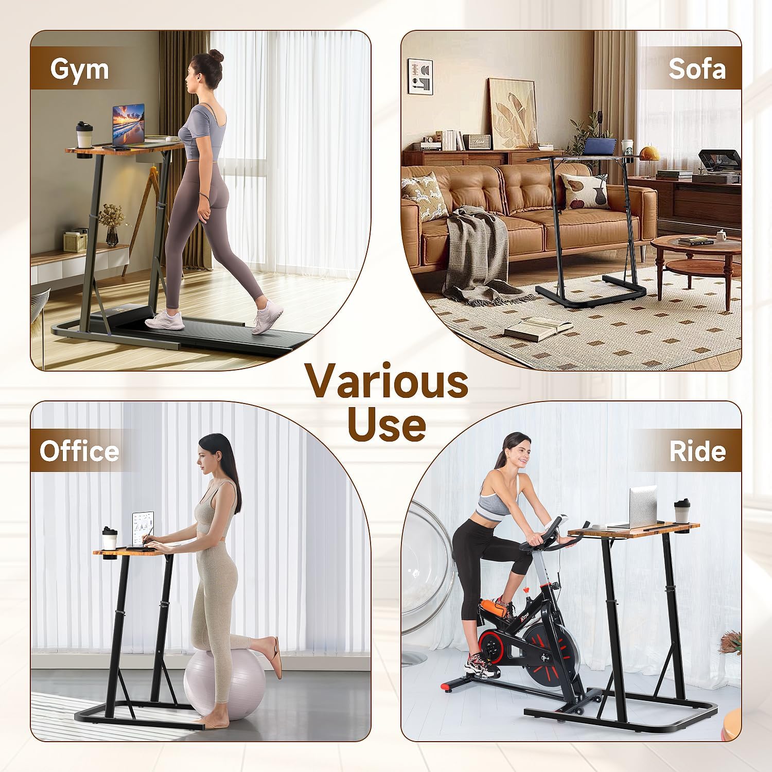 Detalle de VTORY FT0701US1001 Adjustable Standing Desk for Treadmills and Cycling