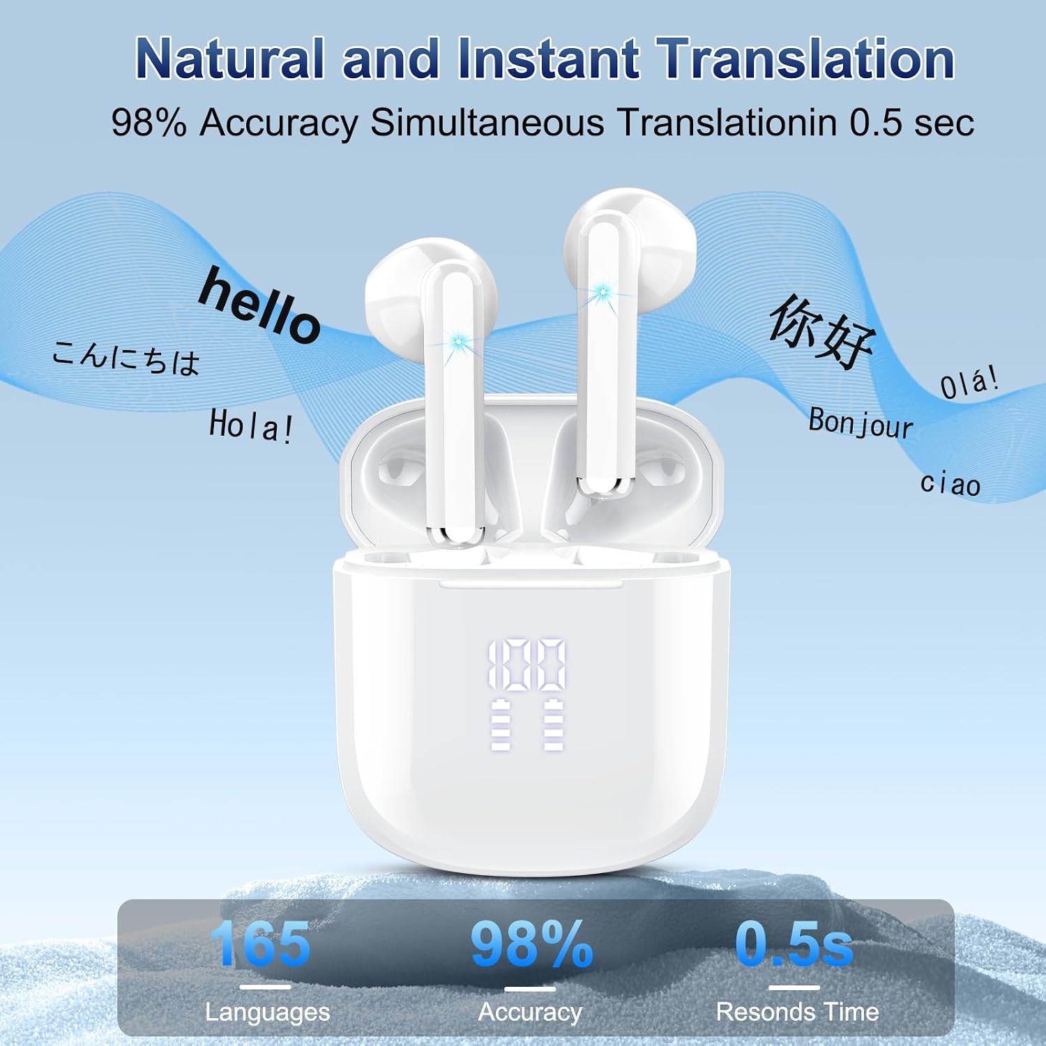 Detalle de AI Translation Earbuds, 165 Languages