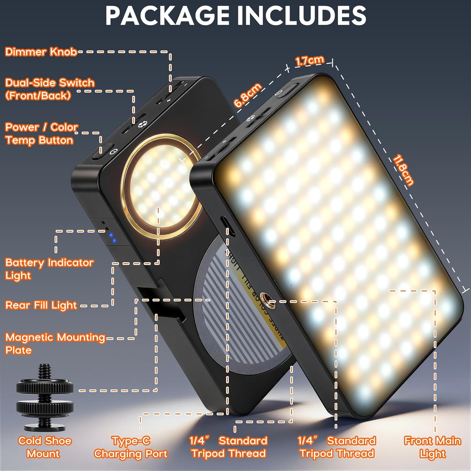 Thumbnail 6 de 136 LED Magnetisches Selfie Licht – Doppel-Seiten LED Licht für Smartphone, Laptop und Kamera