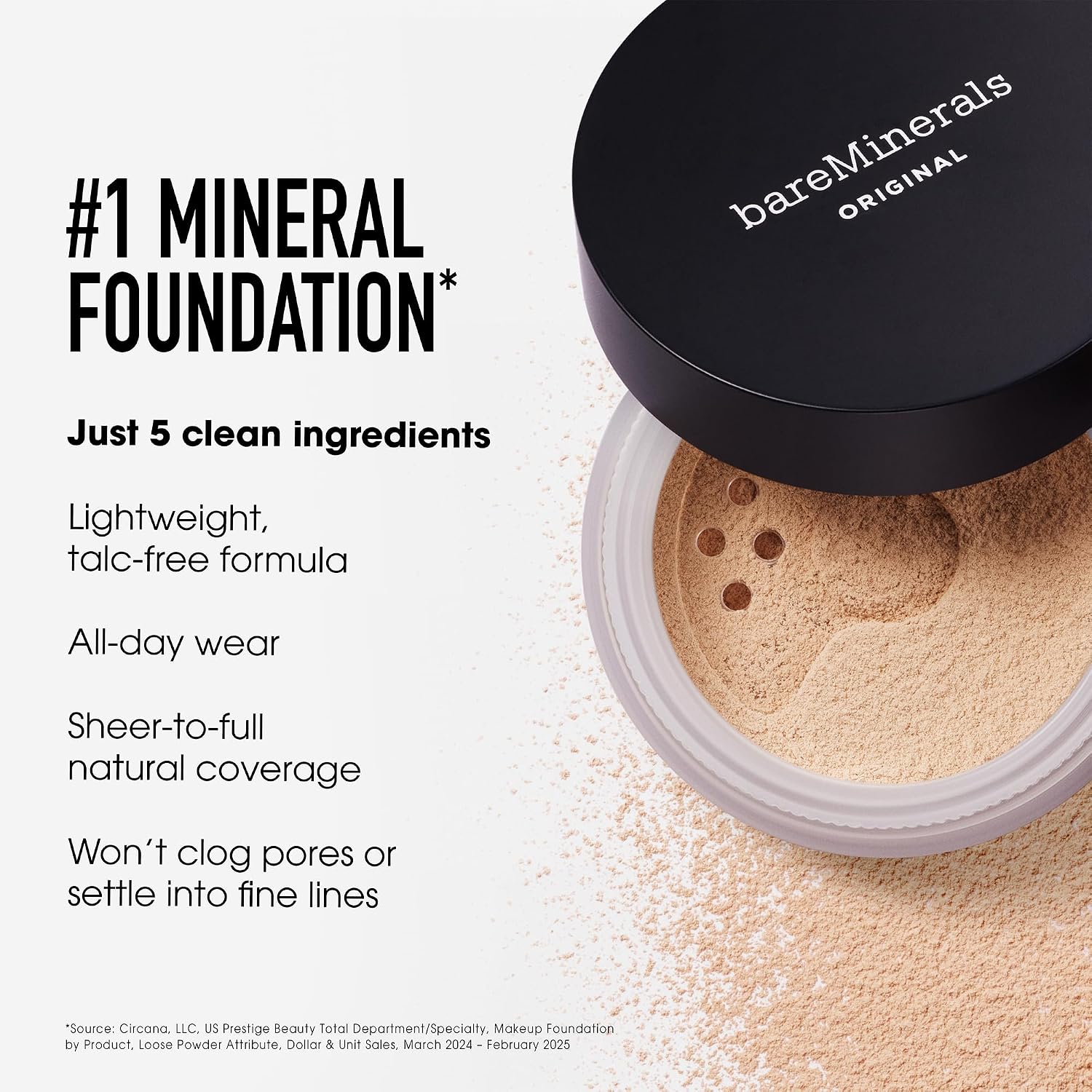 Detalle 2 de bareMinerals Deluxe Original Loose Mineral Foundation SPF 15 — Holiday Size 💄