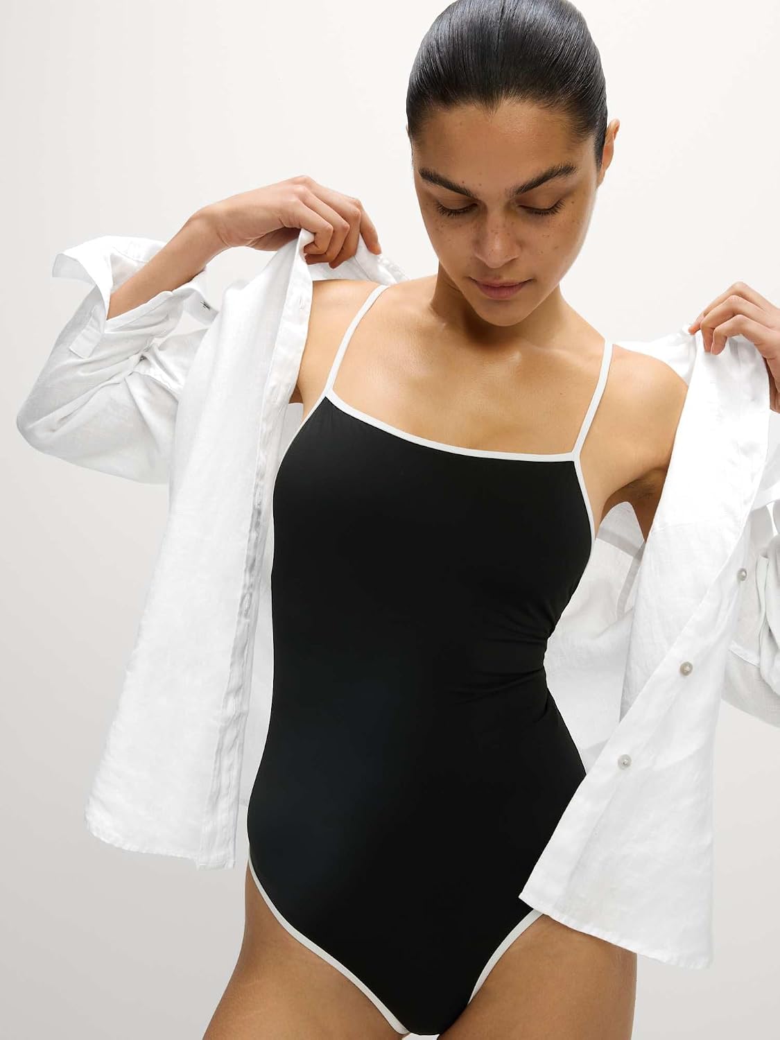Detalle 1 de Marks & Spencer oversized dameshemd van puur linnen met lange mouwen