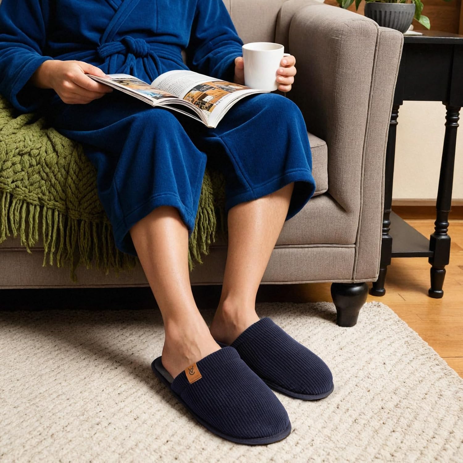 Detalle de VeraCosy chaussons respirants homme mémoire foam