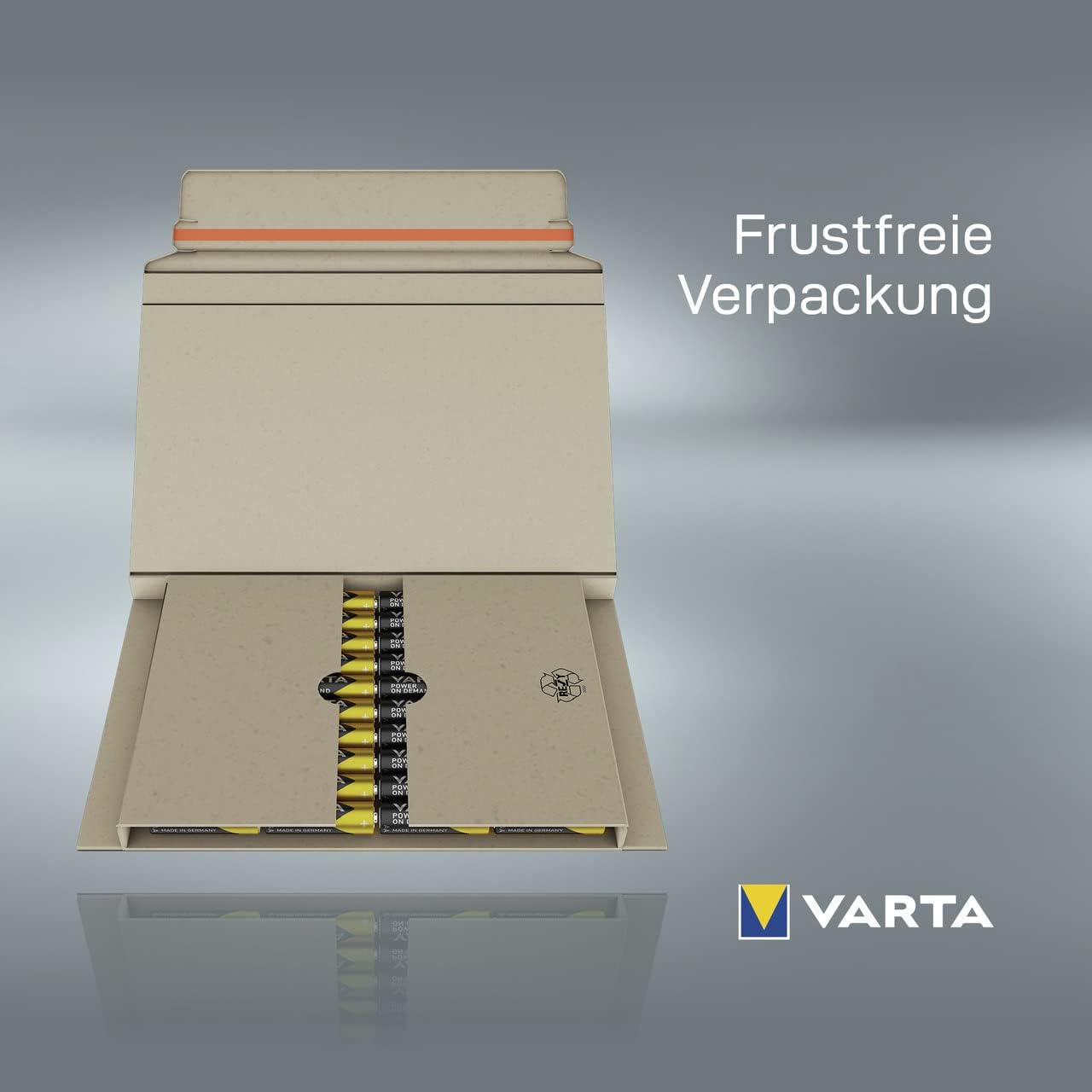 Detalle de VARTA AA – 40 Stück Power on Demand Alkaline 1,5V Vorratspack in umweltschonender Verpackung
