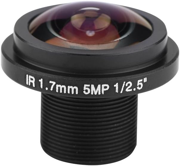 5MP Fisheye CCTV Camera Lens (M12x0.5) 1.7mm 185° wide angle for 1/3" & 1/4" fisheye cameras