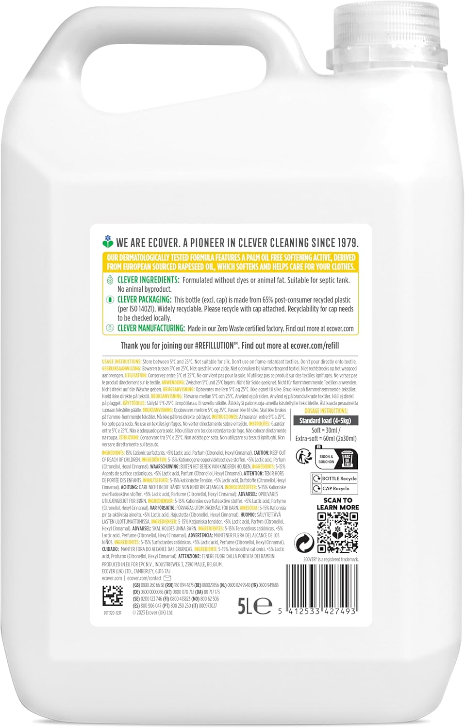 Thumbnail 1 de Ecover Adoucissant 5 L