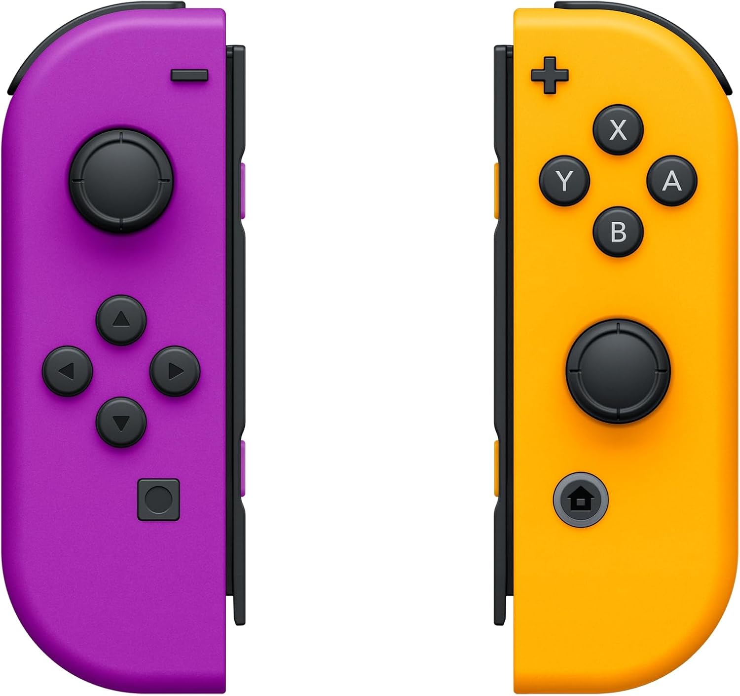 Detalle de Set Nintendo Joy-Con morado neón y naranja neón para Nintendo Switch con correas
