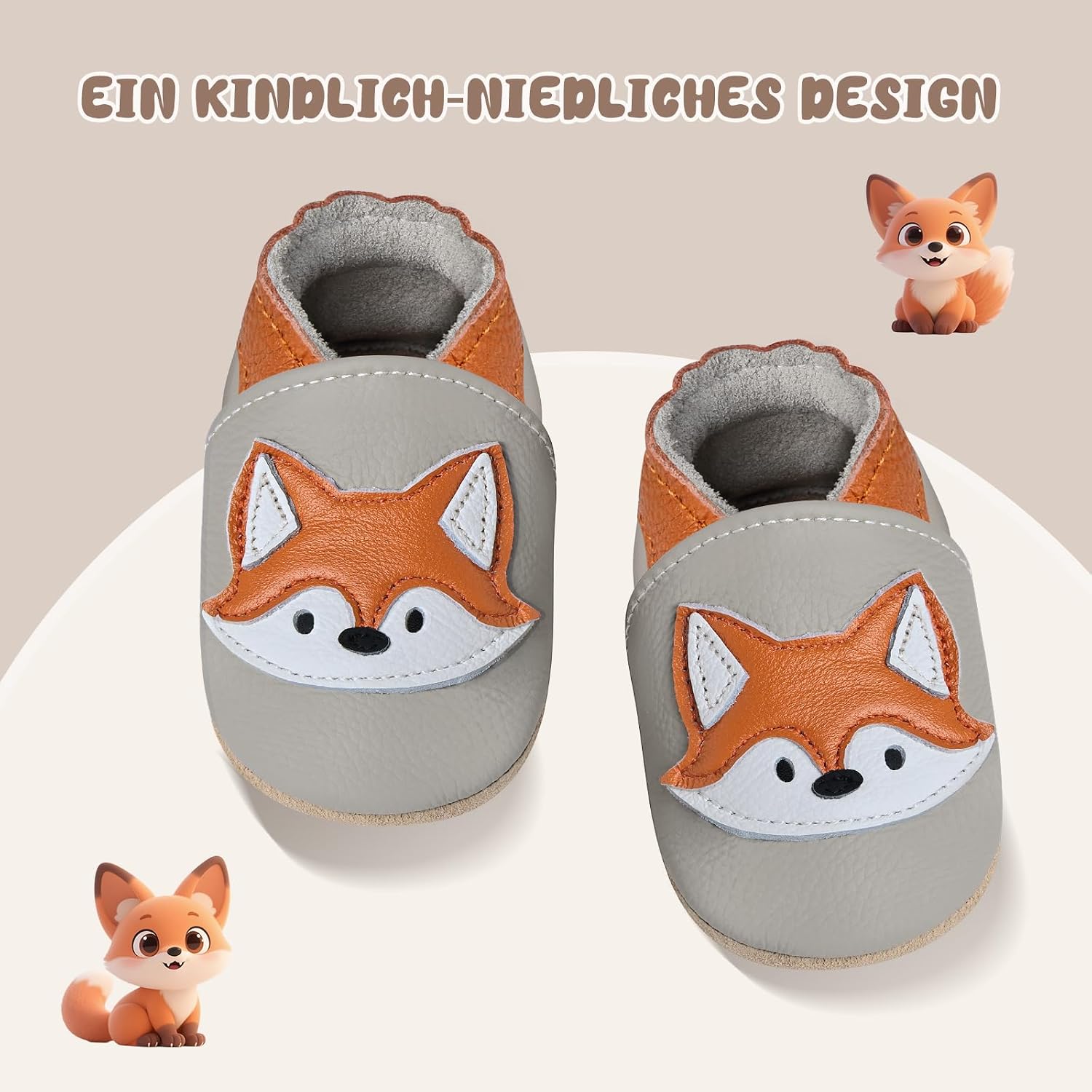 Thumbnail 1 de IceUnicorn chaussons bébé en cuir pour premiers pas