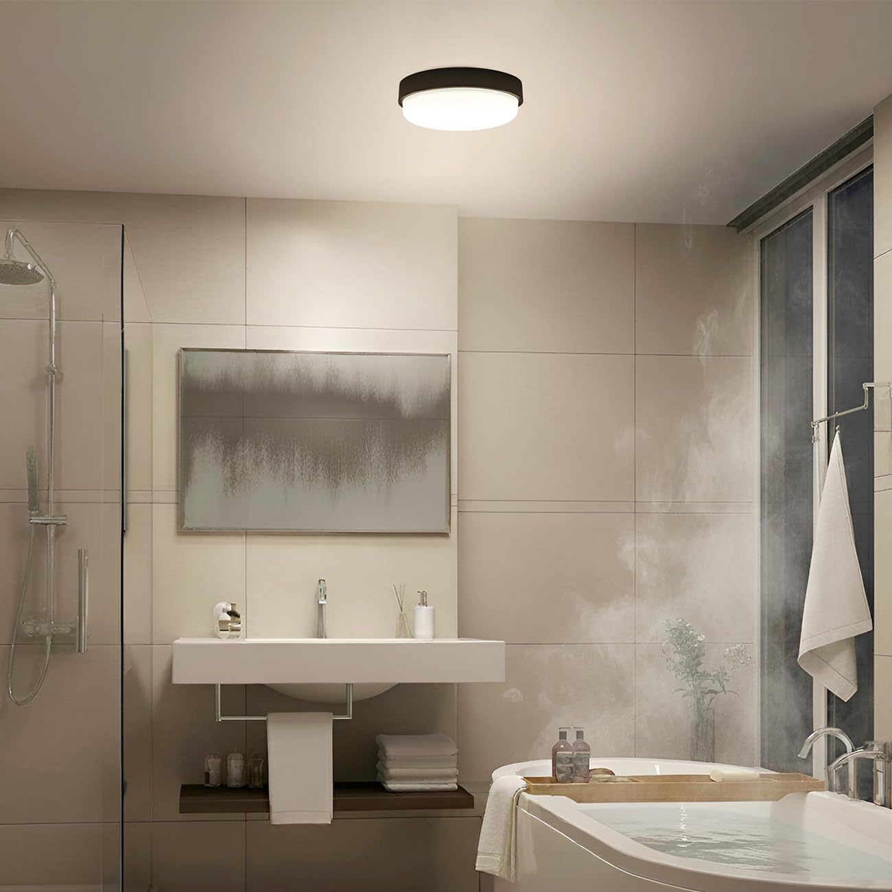 Detalle de ANWIO Applique da Esterno Nero 14W LED IP54: 1400 lm, 4000K Neutro – Luce Bianca Naturale per Esterno