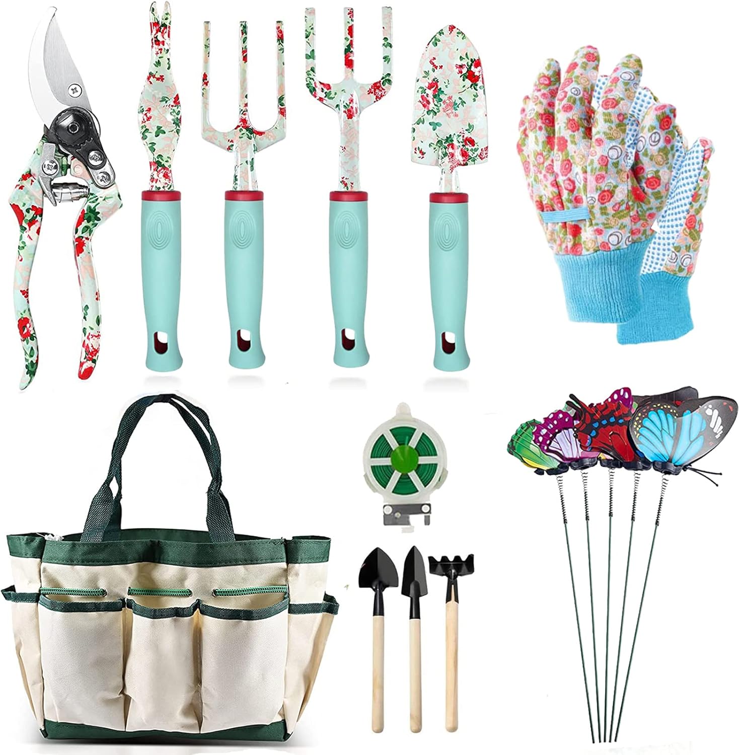 Detalle de Juego de Herramientas de Jardinería 16 Pcs 🌺