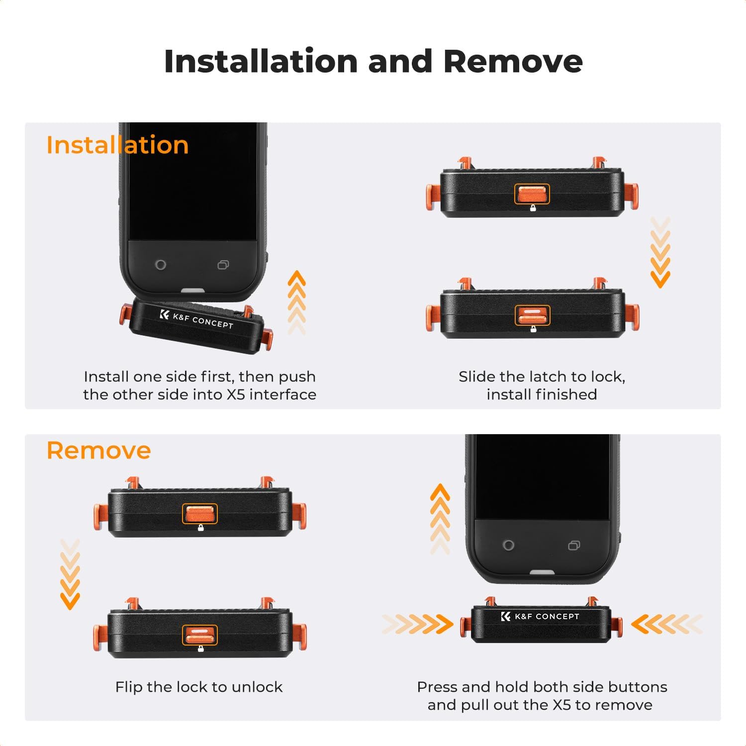 Thumbnail 6 de K&F CONCEPT Magnetic Quick Release Mount for Insta360 X5 / X4 Air with Safety Lock
