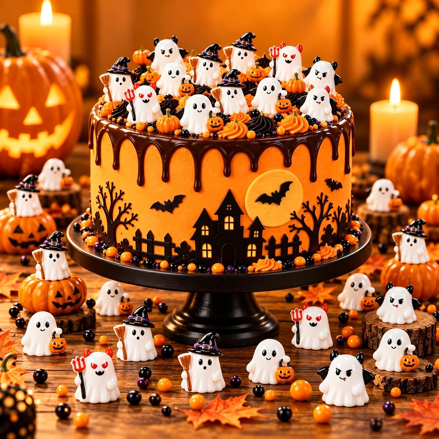Detalle 2 de Mini Ghost Figurine Set, 80 Pieces