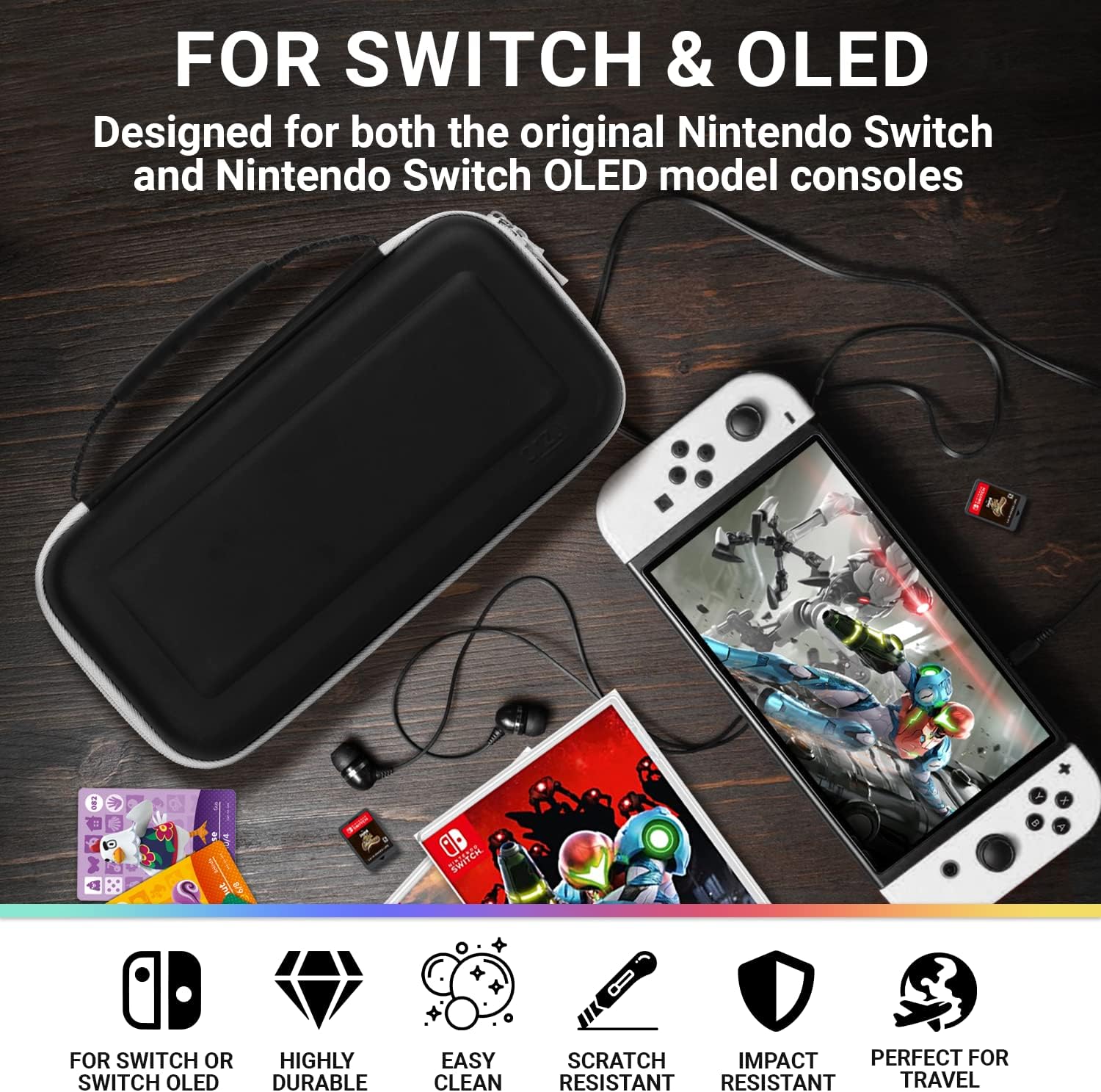 Thumbnail 1 de Orzly Tragetasche für Nintendo Switch OLED – Schutzhülle mit Zubehör- und Spiele-Ablagefach in Geschenkverpackung