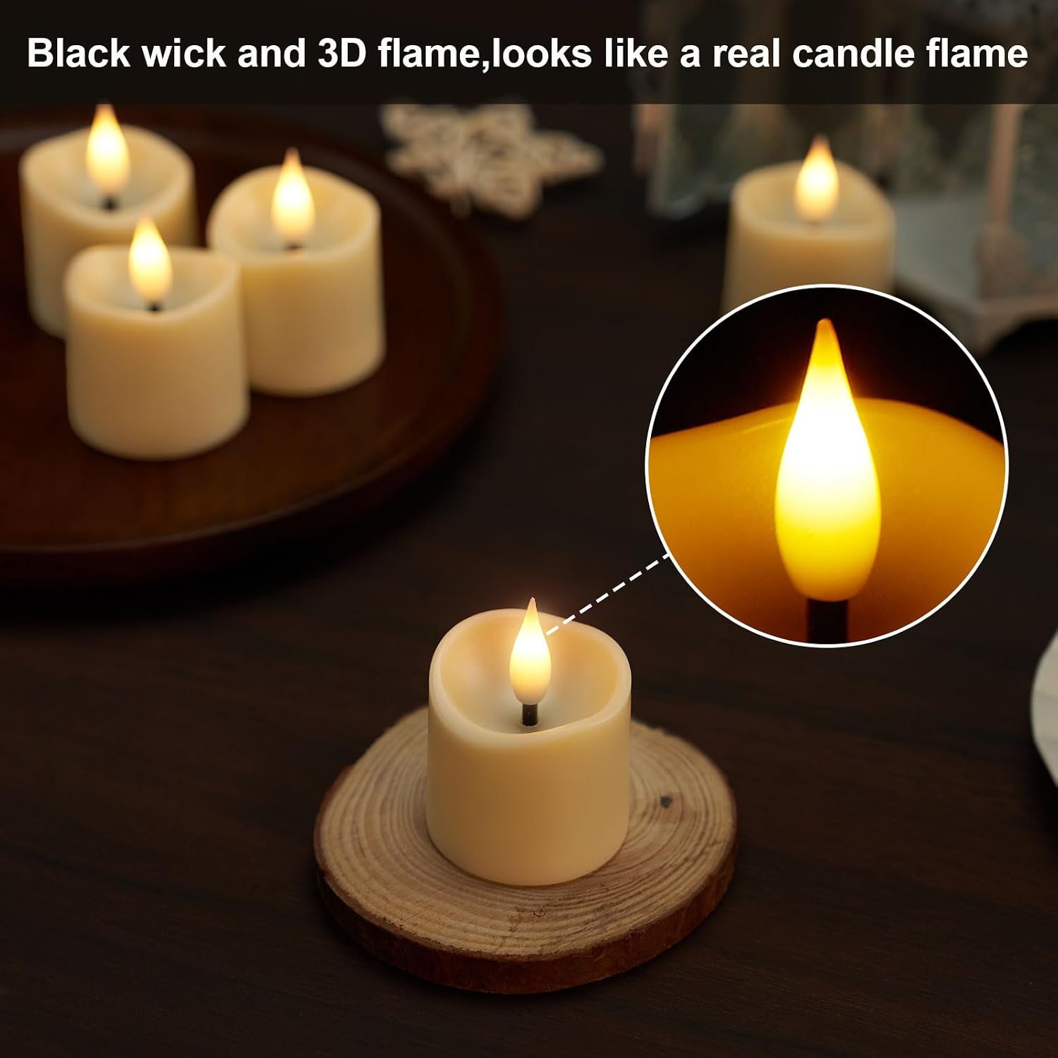 Detalle 2 de IMAGE Rechargeable Votive Candles 12 pcs, Type-C ⛯