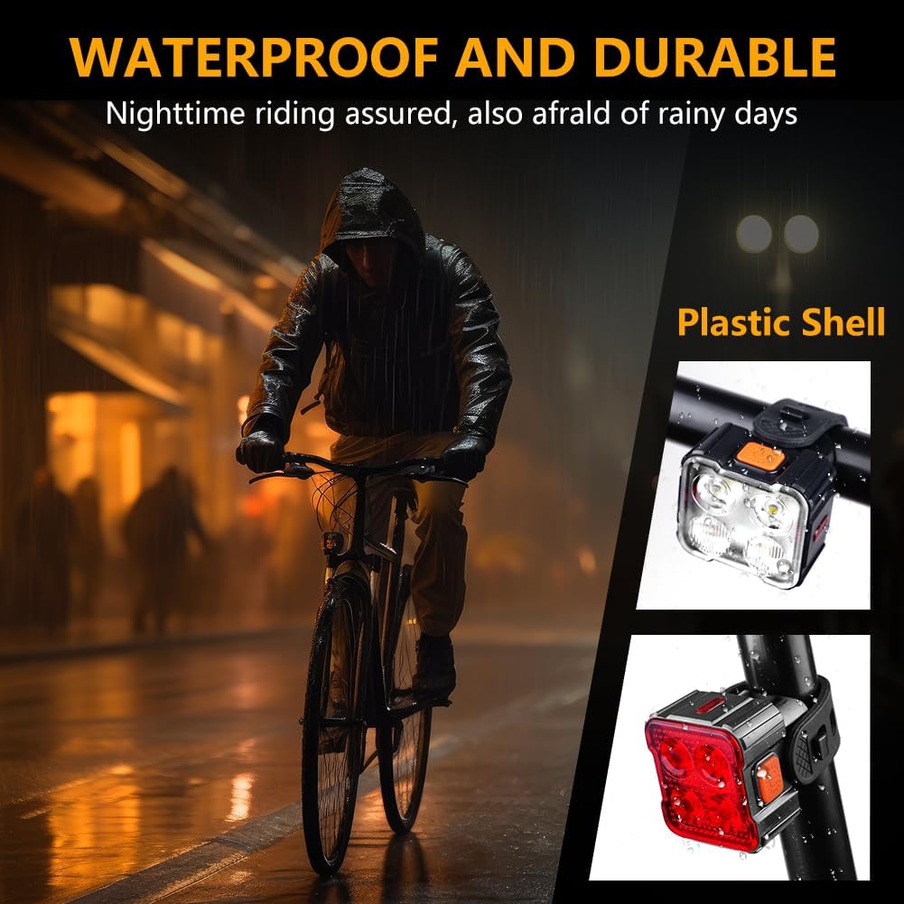 Thumbnail 5 de Ainiv Set Luci Bicicletta LED ricaricabili per ciclismo notturno