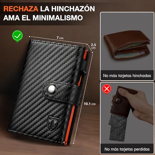 Thumbnail 3 de TENBST Carteras Carteras delgada 10 tarjetas 📎