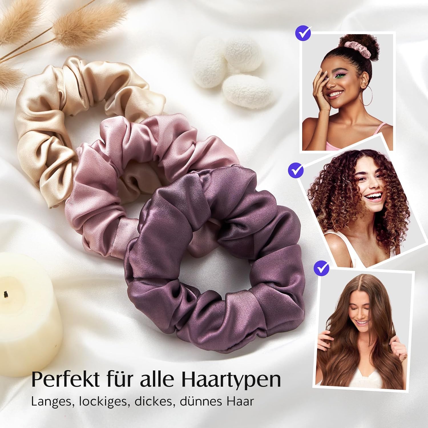 Thumbnail 4 de Umisleep 3er Set Seiden Scrunchies 22 Momme