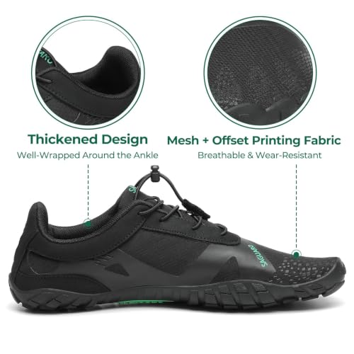 Detalle de SAGUARO Barefoot Zapatillas Minimalistas para Mujer, Zero Drop, Antideslizante – Vanta Negro Gr.42