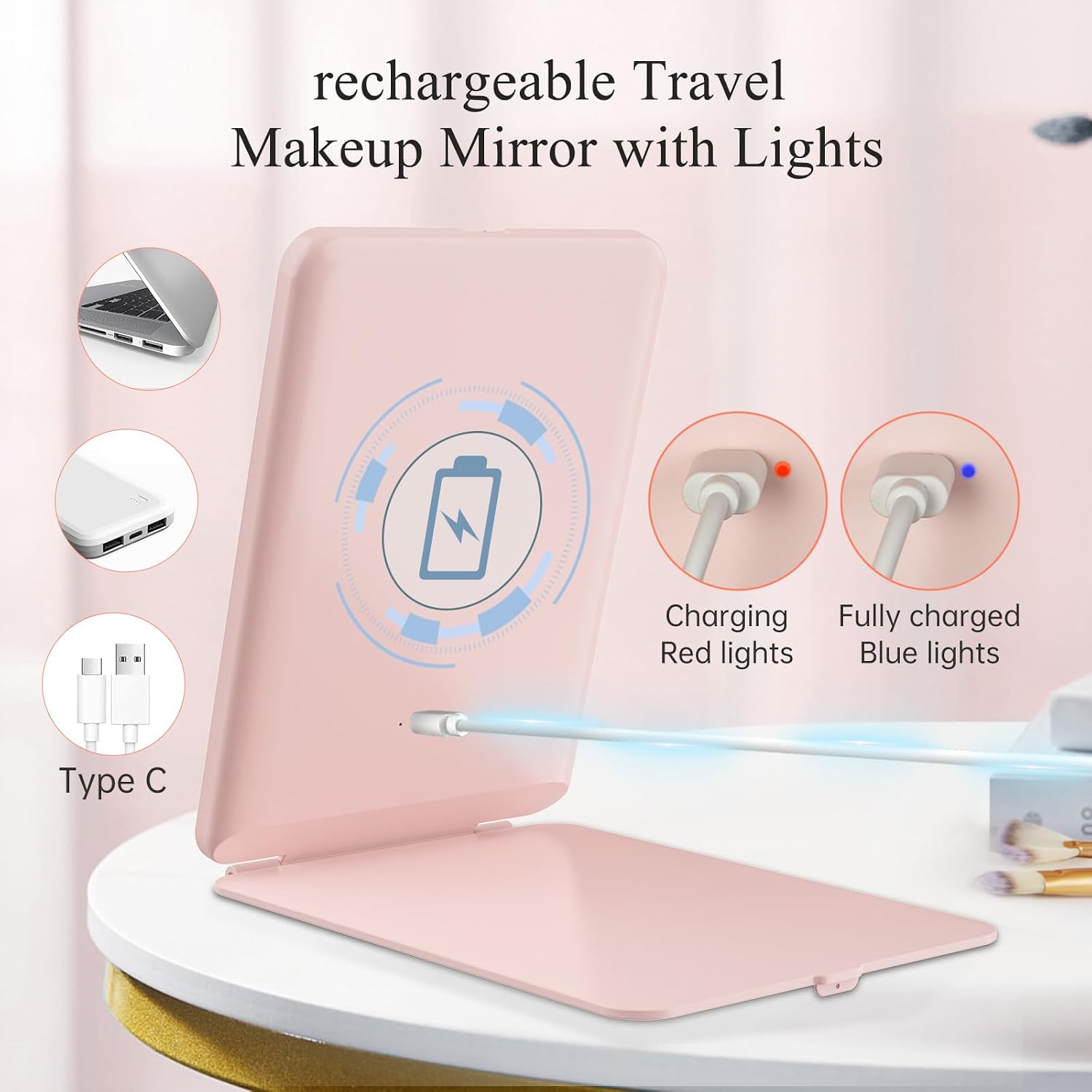 Detalle de FUNTOUCH Travel Makeup Mirror 5 x 7.5-Inch