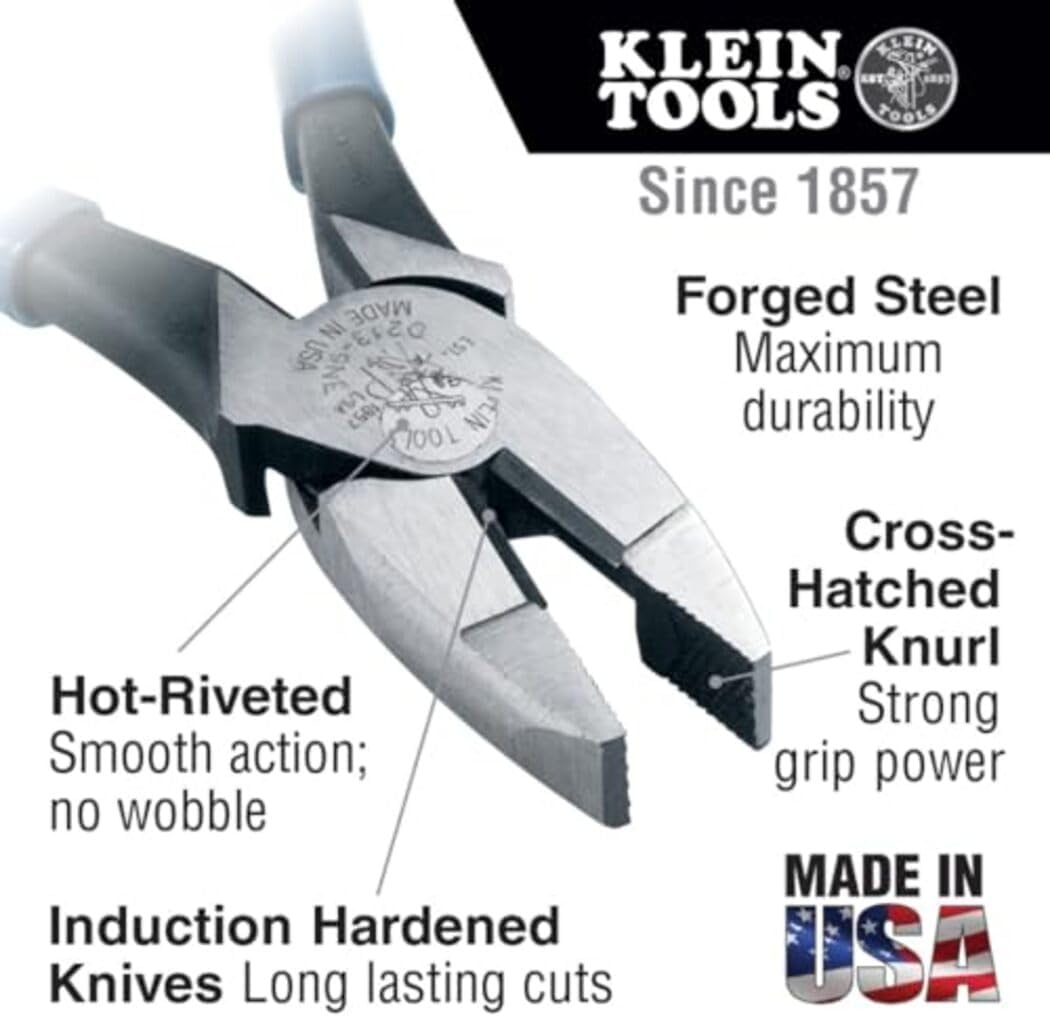 Detalle 2 de Klein Tools D20009NEGLW: Pinza tagliacavi ad alta leva e impugnature fosforescenti per cantieri