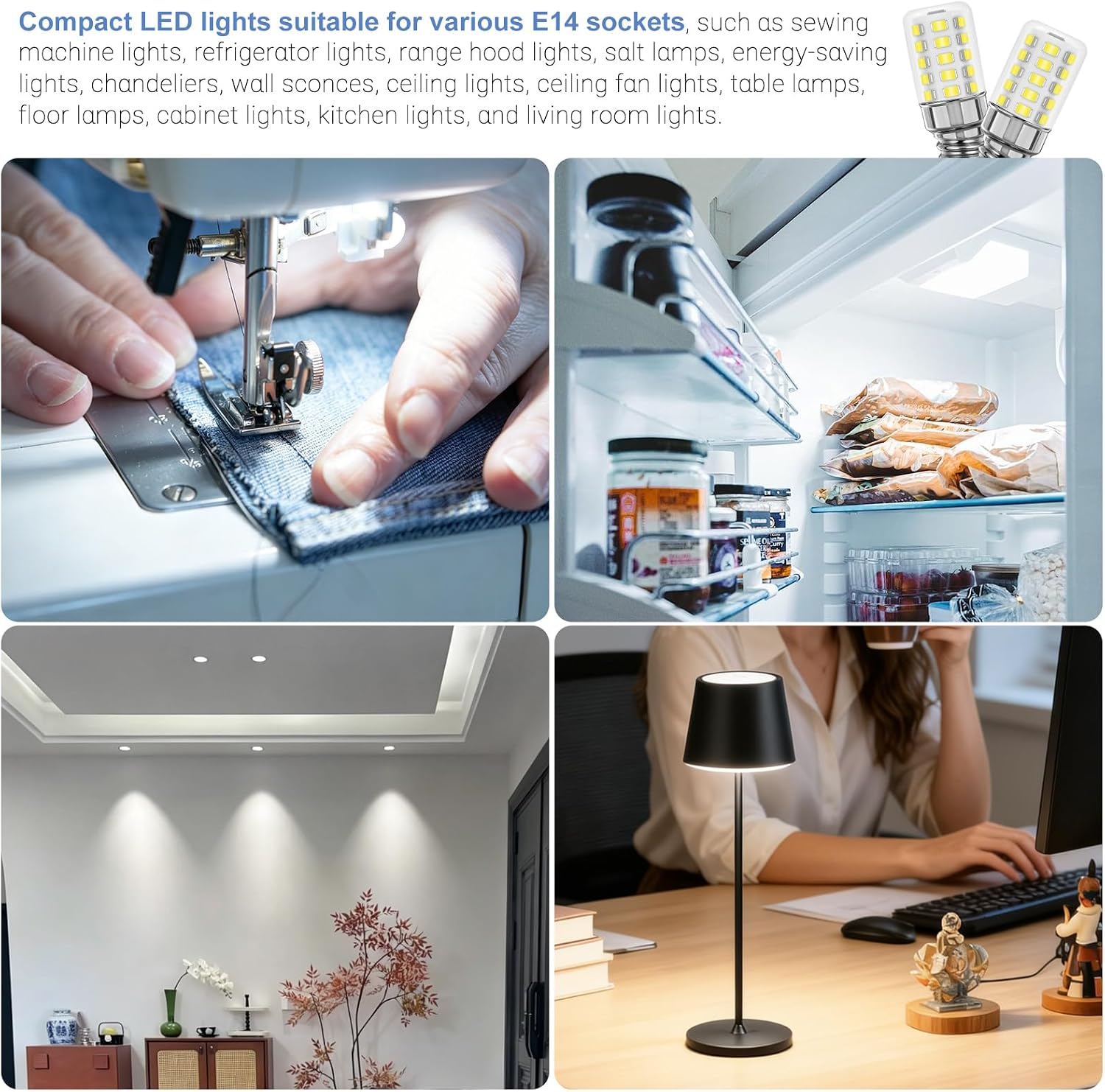 Thumbnail 6 de A.bigwhale E14 LED Lampe Kühlschranklampe 2er Pack – 3W, 480 lm, 6000K, 360° Abstrahlung