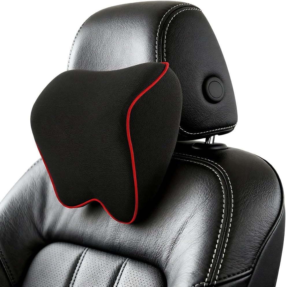 Alaoo coussin appuie-tête de voiture à mémoire de forme, sangles réglables (1 pièce) – noir