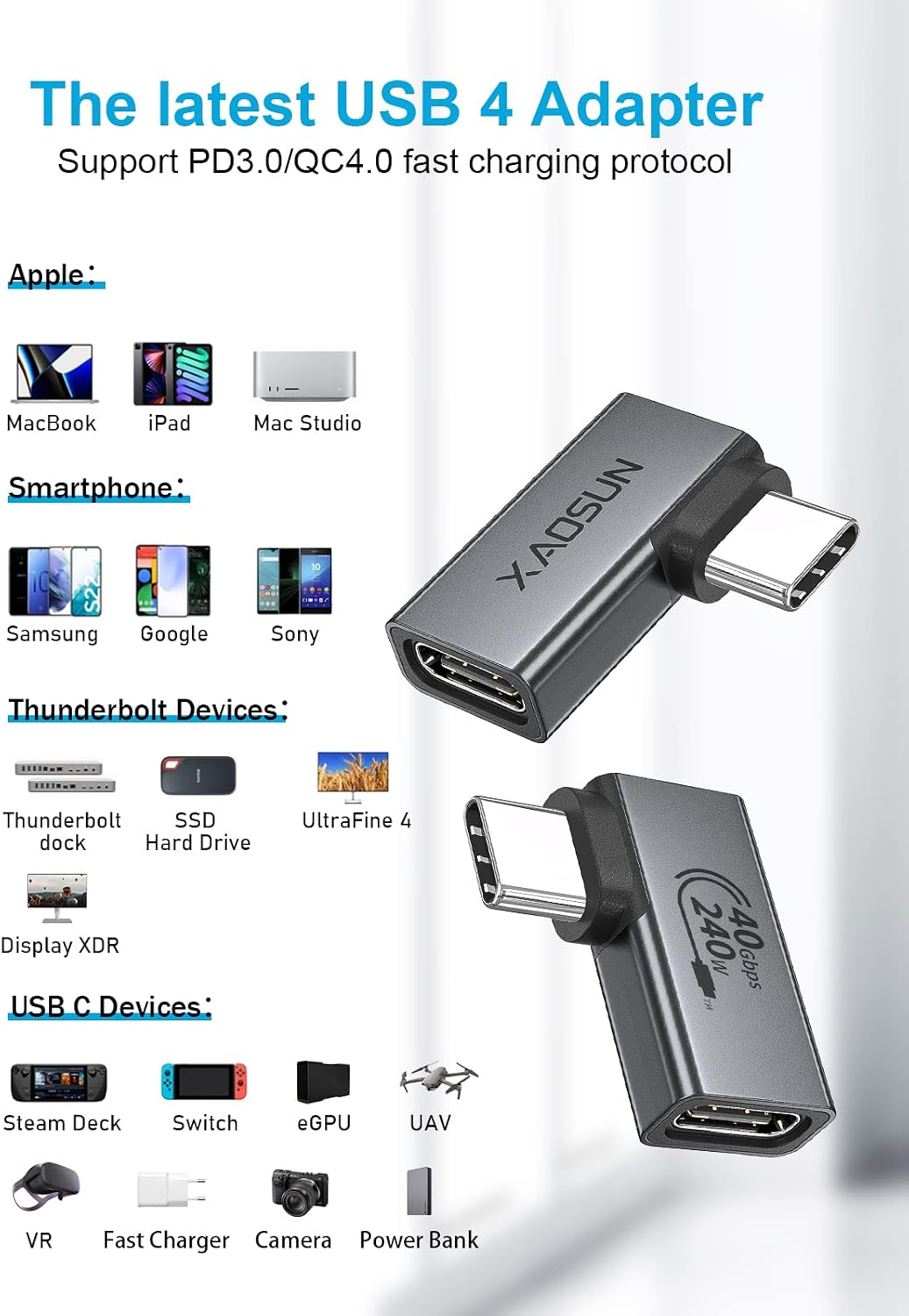 Thumbnail 4 de USB C Winkeladapter 90 Grad, 2 Stück