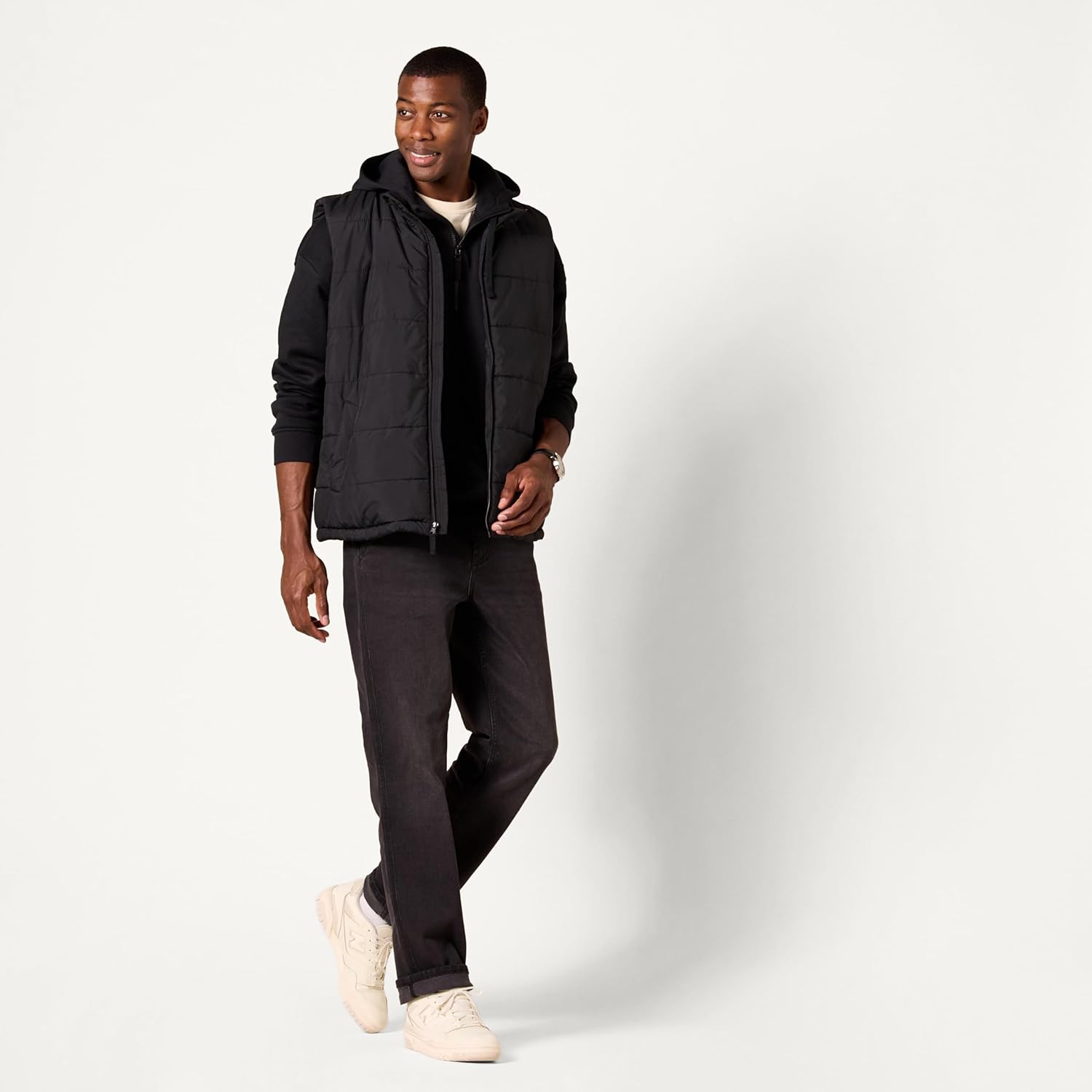 Thumbnail 4 de Amazon Essentials Herren Oversize-Kapuzensweatshirt mit Viertel-Reißverschluss