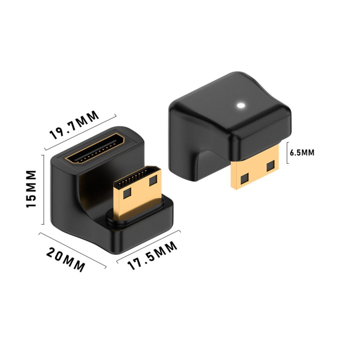 Detalle de chenyang Mini HDMI 1.4 Port Saver – 360° U-förmiger Downward-Verlängerungsadapter