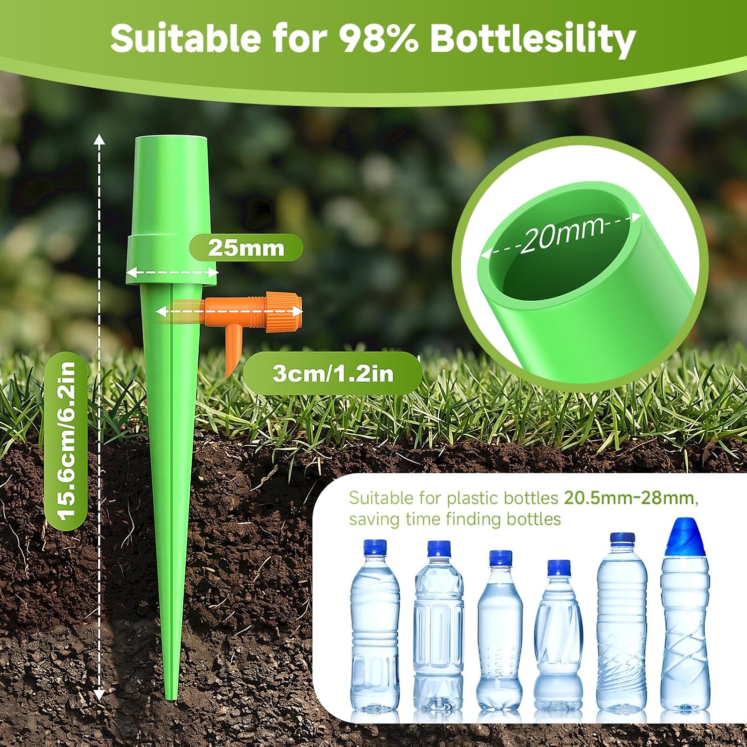 Detalle 2 de Irrigazione automatica: set di 15 sistemi per balcone e piante d'appartamento (arancione e verde)