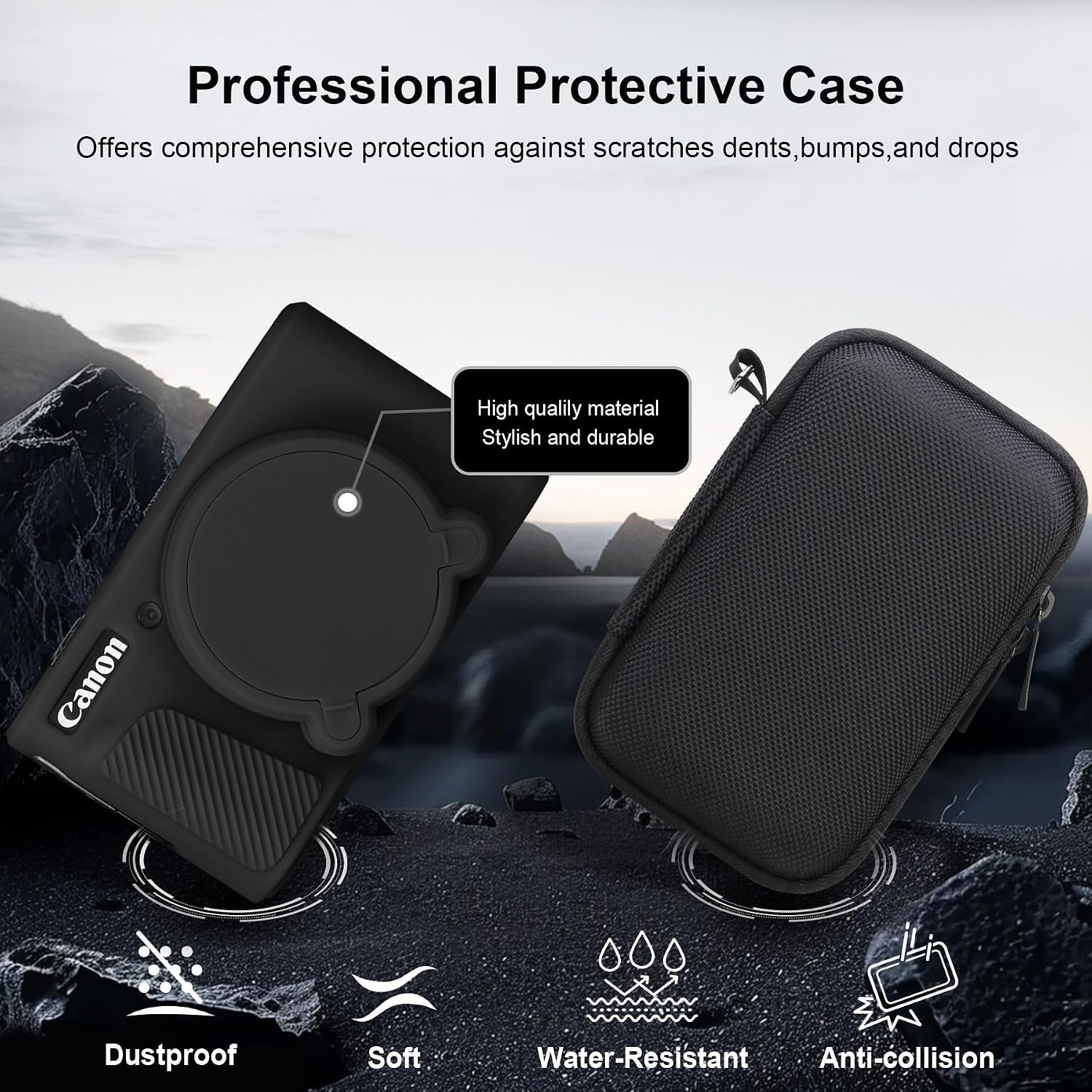 Thumbnail 5 de RAIALL Camera Case for Canon PowerShot SX740/SX730 HS with Silicone Cover – Hard Case + Protective Sleeve