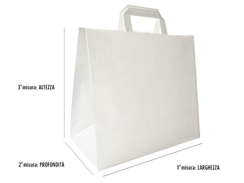 Detalle de Carte Dozio Shopper in Kraft Bianca con fondo quadro 27+17 x 29 cm (50 pezzi)