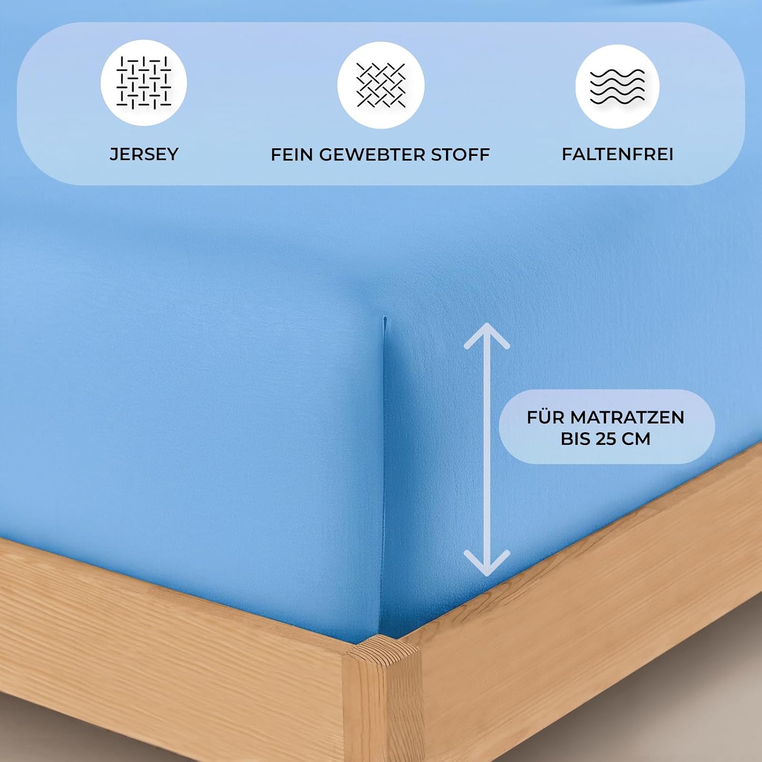 Detalle de Buymax® Spannbettlaken 90x200cm Doppelpack