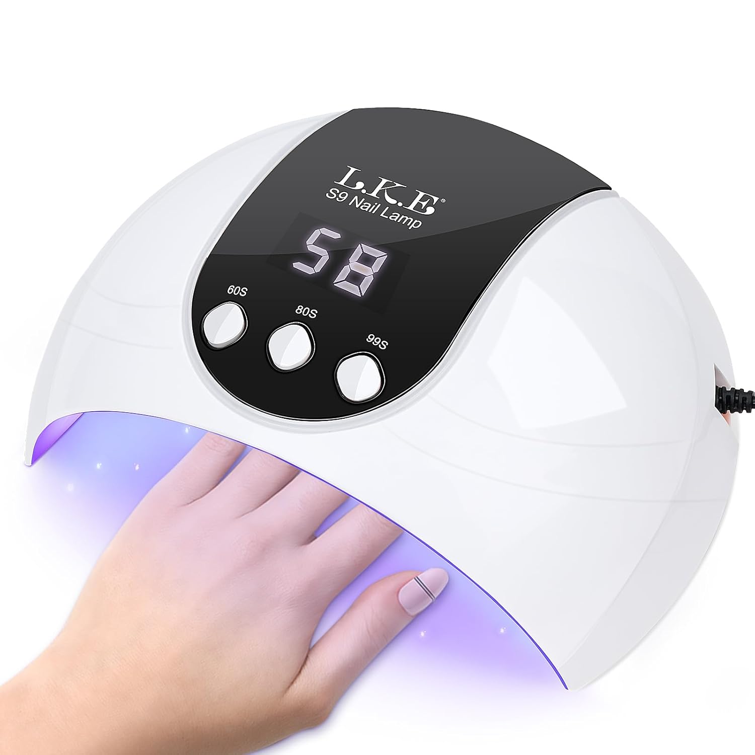 Detalle de UV LED Nagellampe 54W mit automatischem Sensor, LCD-Display und USB-Betrieb – ideal für Heim & Nagelstudio
